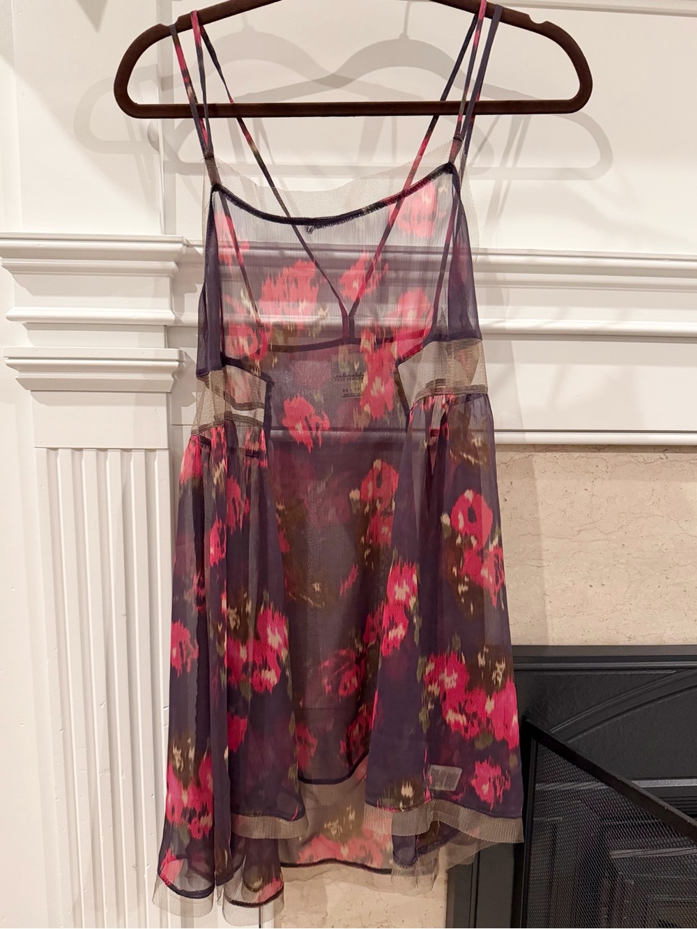 Free People Intimates Floral Spaghetti Strap Nightgown Dress